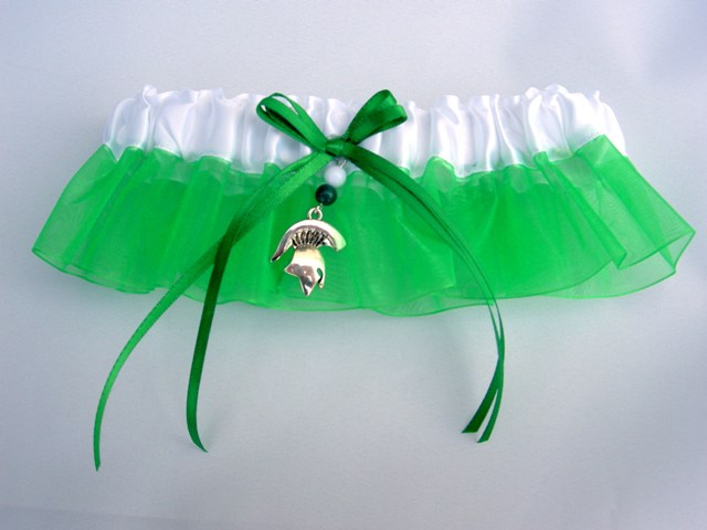 Michigan State University Inspired Garter with Licensed Collegiate Charm